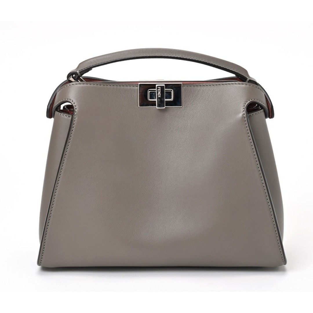 FENDI Peekaboo Iconic Essentials 8BN302 Nappa Leather Greige Pink Used TOMI-0