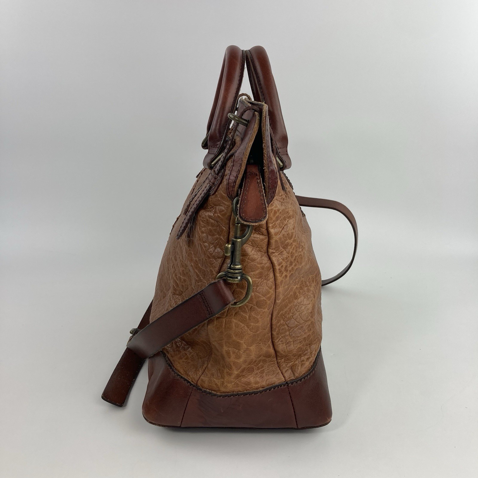 Liebeskind Berlin Jamina Satchel Bag Tan Brown Textured Bubble Leather Crossbody