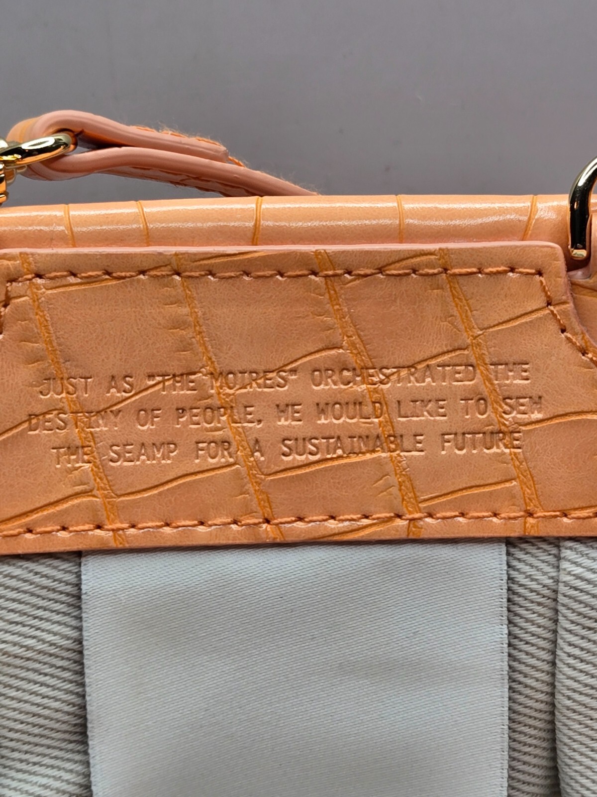 Themoire Gea Crocodile-Effect Embossed Clutch Shoulder Bag in Vegan Leather NWOT