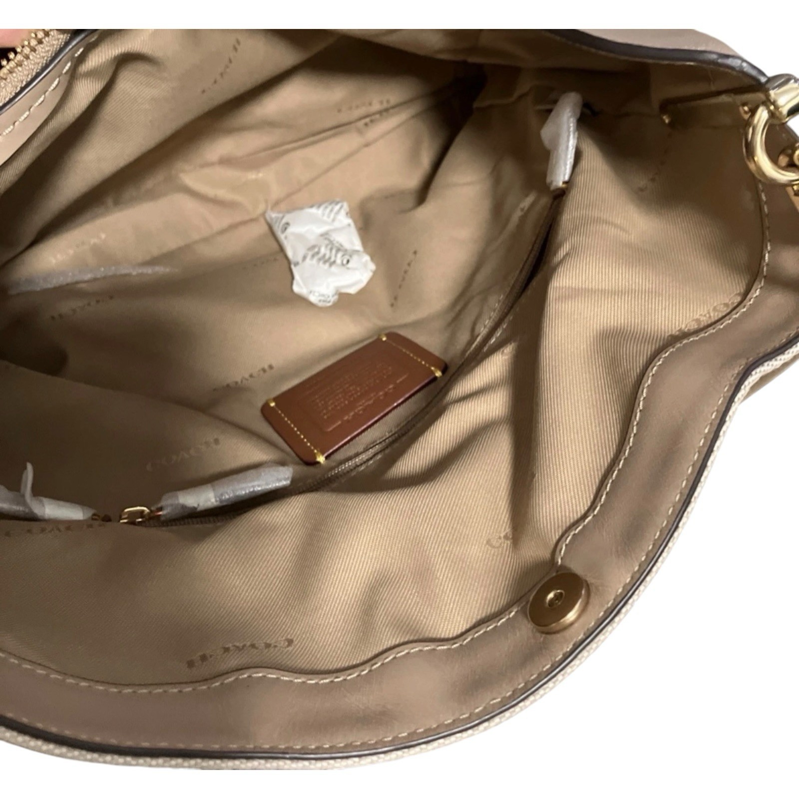 NWT Coach Canvas Badge Dalton 31 Shoulder Bag – Taupe Chalk C9078 $395 Retail