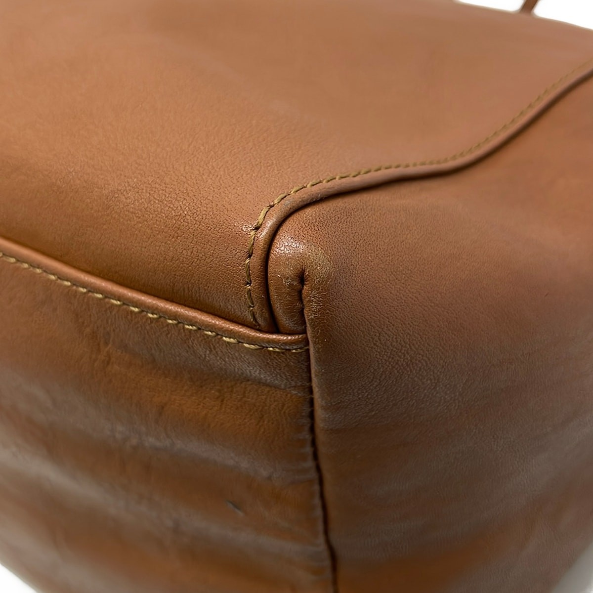 russet Brown Leather Tote Bag