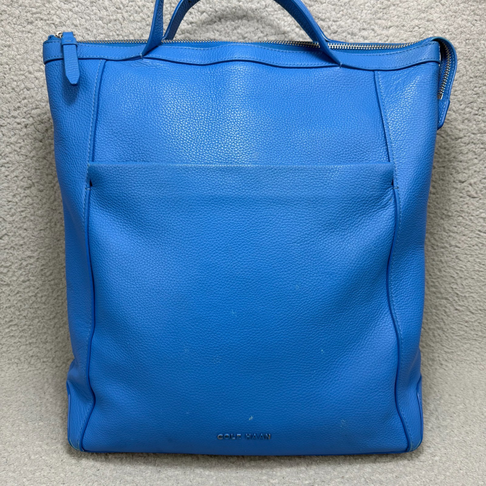 Cole Haan Backpack Blue Grand Series Convertible Shoulder Crossbody Leather Bag