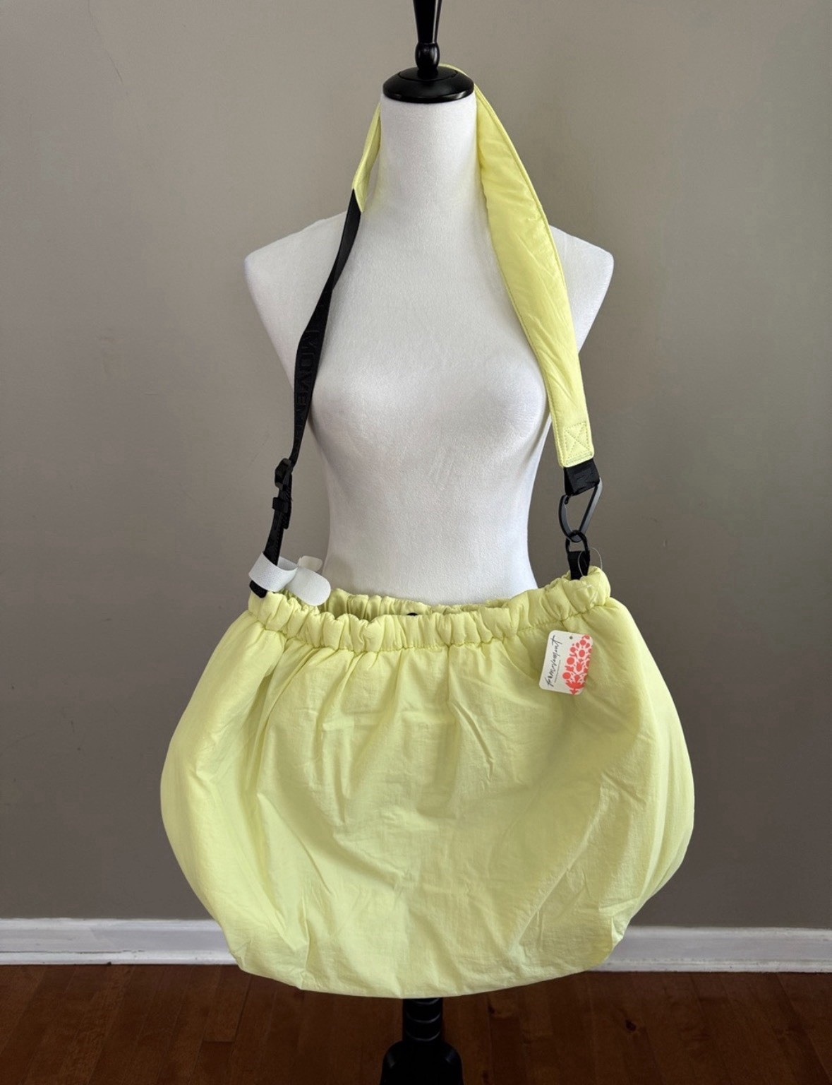 100 % Nylon bag, FREE PEOPLE Carrier Sling Handbag, daylight yellow,