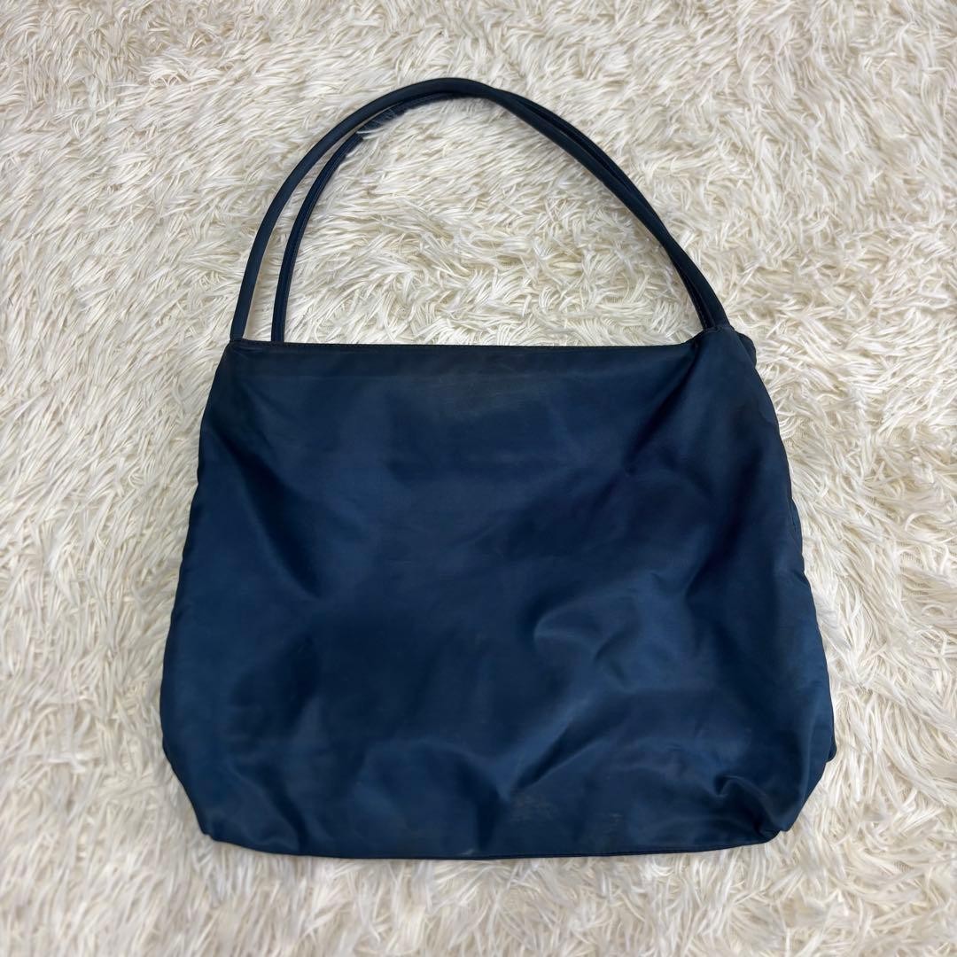 Authentic PRADA Nylon Tote Bag Navy 30cm x 27.5cm x 7cm Damaged