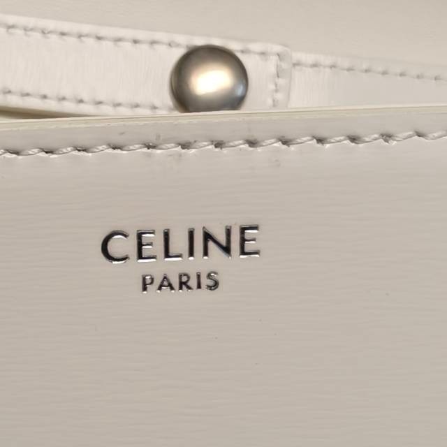 CELINE White Trapeze triomphe Shoulder Bag Crossbody Bag