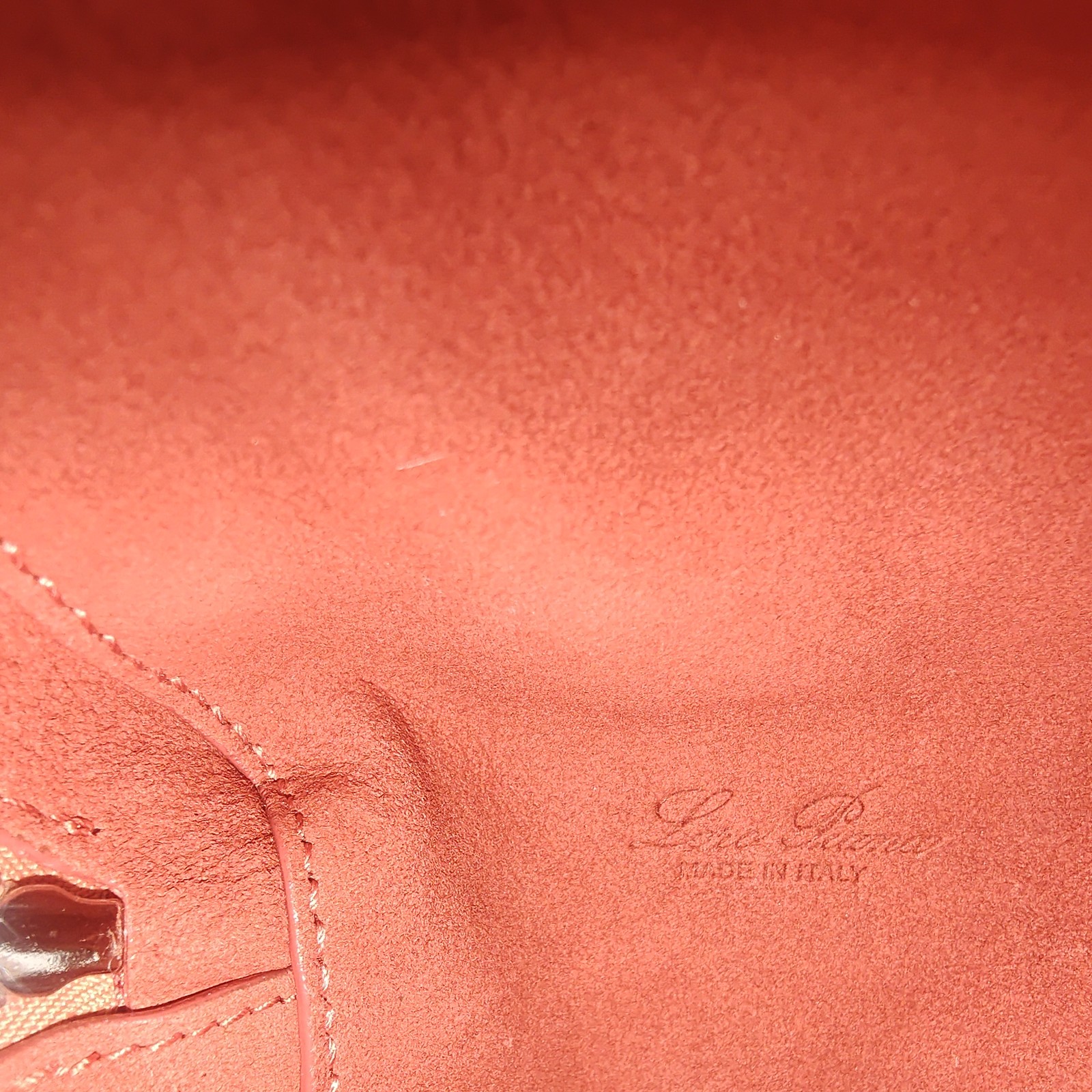 Loro Piana Extra Pocket 11.5 Cashmere Peach Pink Top Handle Bag