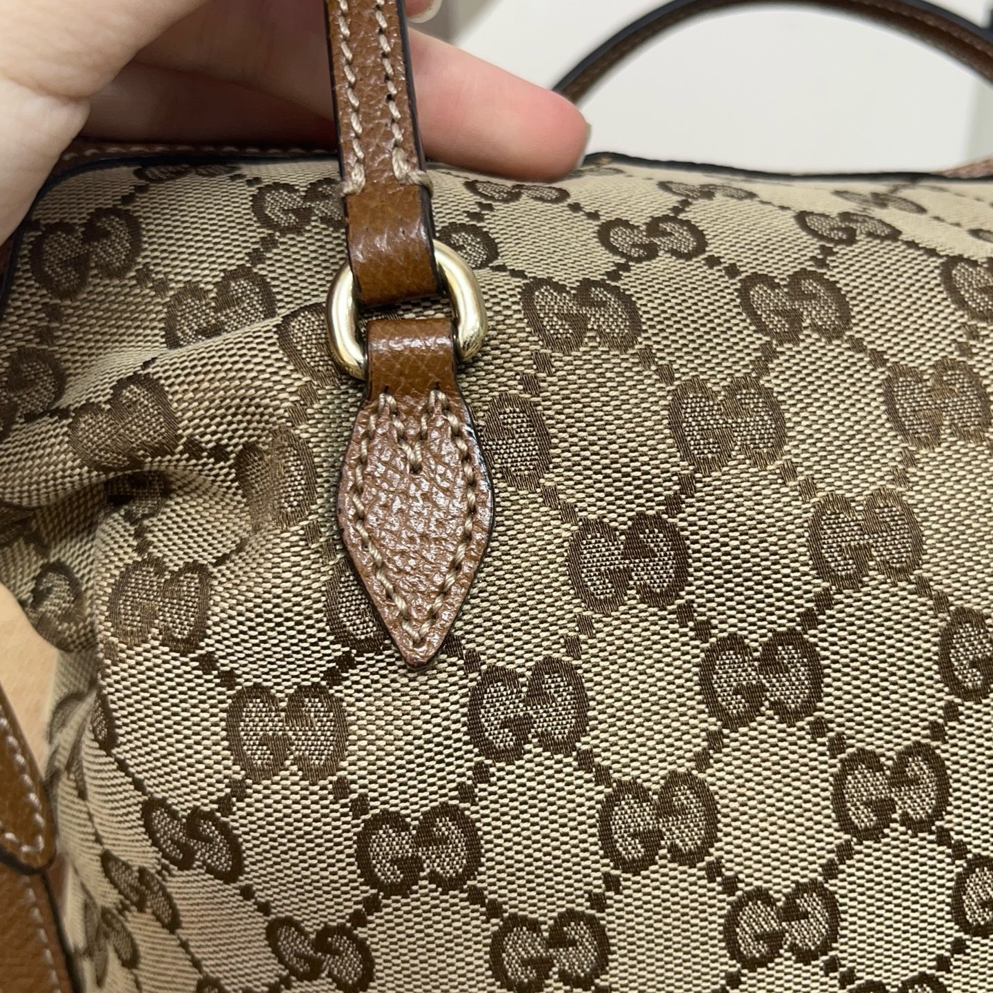 Gucci Pre-Owned Authentic Shoulder Bag Monogram 28*14*24 Canvas
