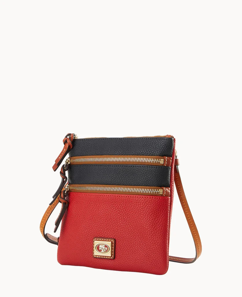San Francisco 49ers Dooney & Bourke Triple Zip Crossbody Purse Bag NFL Football