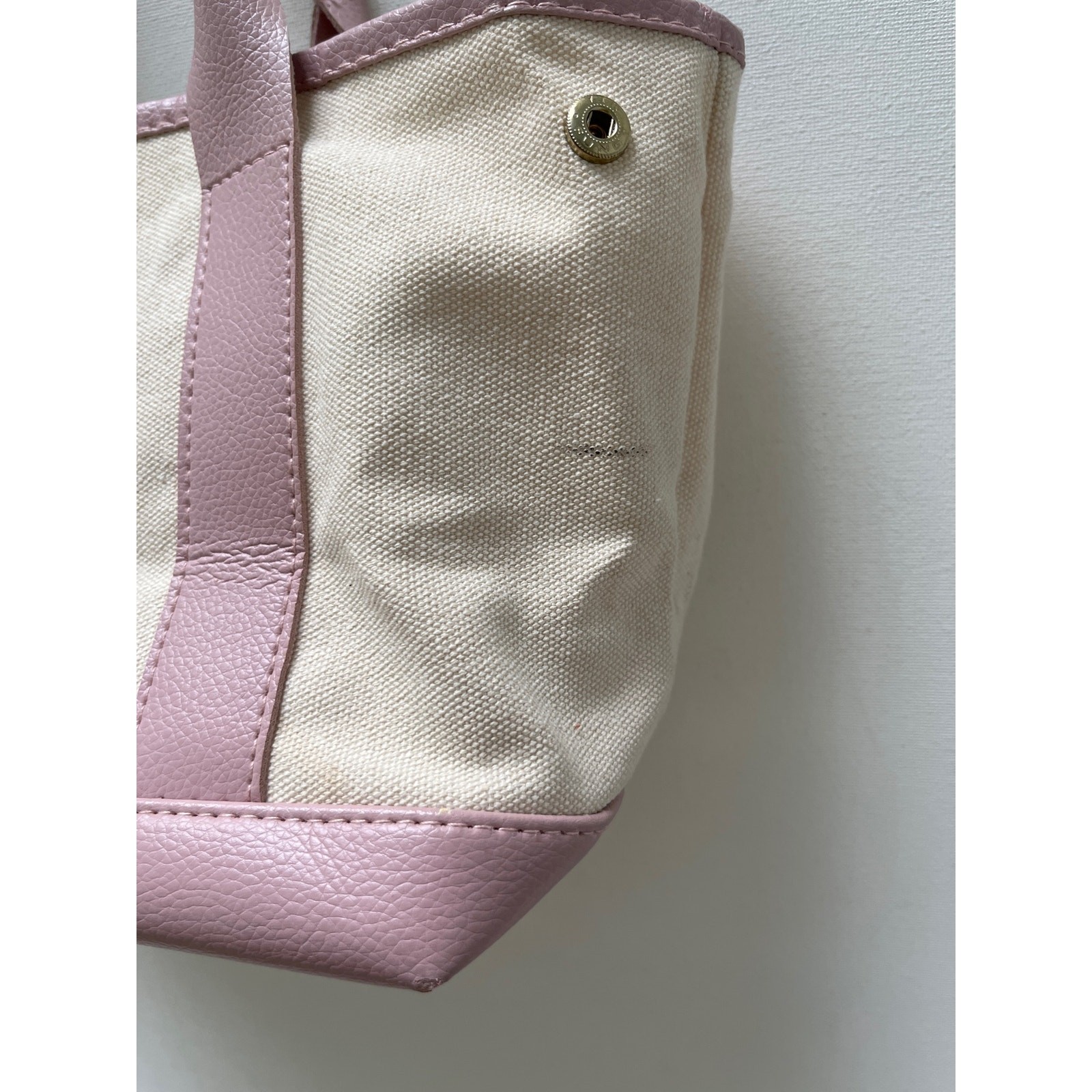 JILL STUART handbag logo beige pink canvas