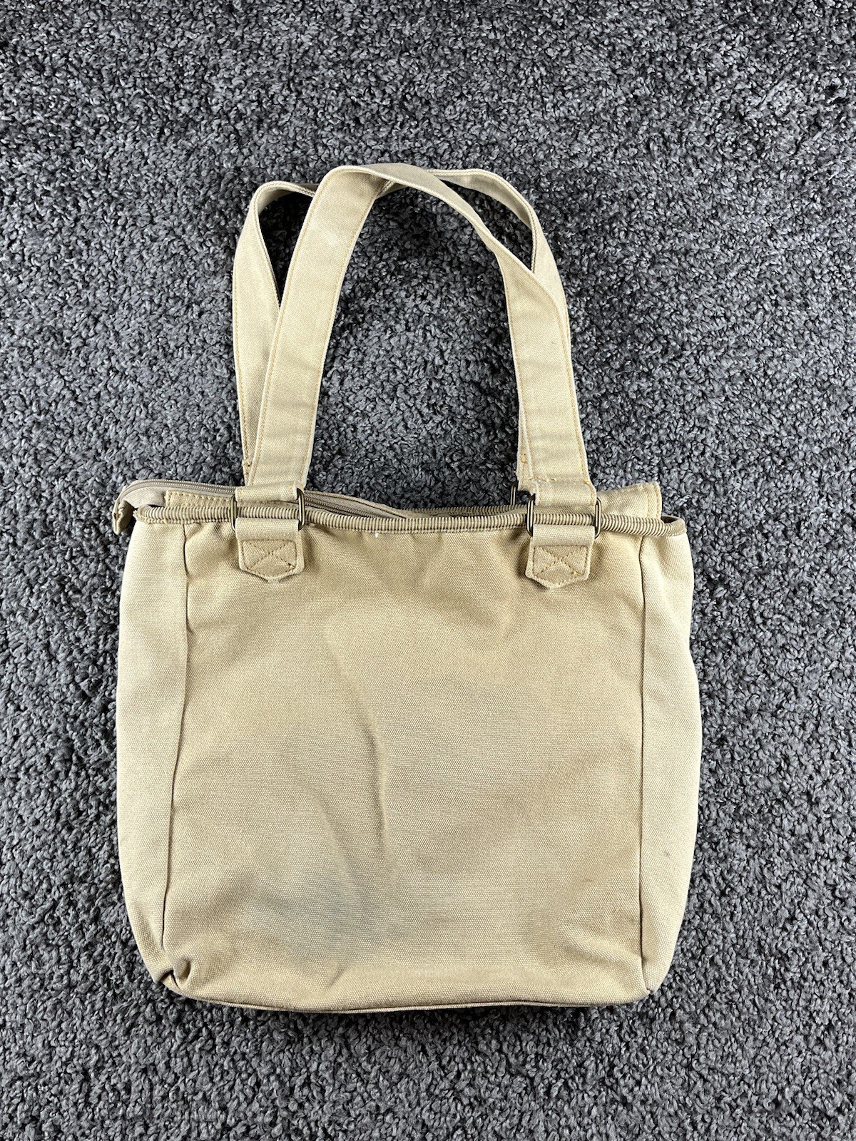 Levi Strauss Brown Canvas & Corduroy Tote Shoulder Handbag Vintage Y2K 12×14