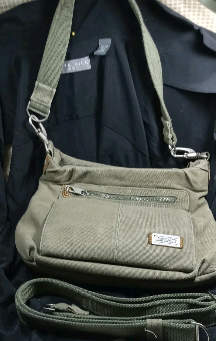*Travelon*Heritage Green Anti-Theft RFID Shoulder Bag Strap & Adjustable Strap