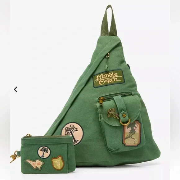 The Lord of the Rings Patches Canvas Sling Crossbody Bag & Cardholder -Exclusive
