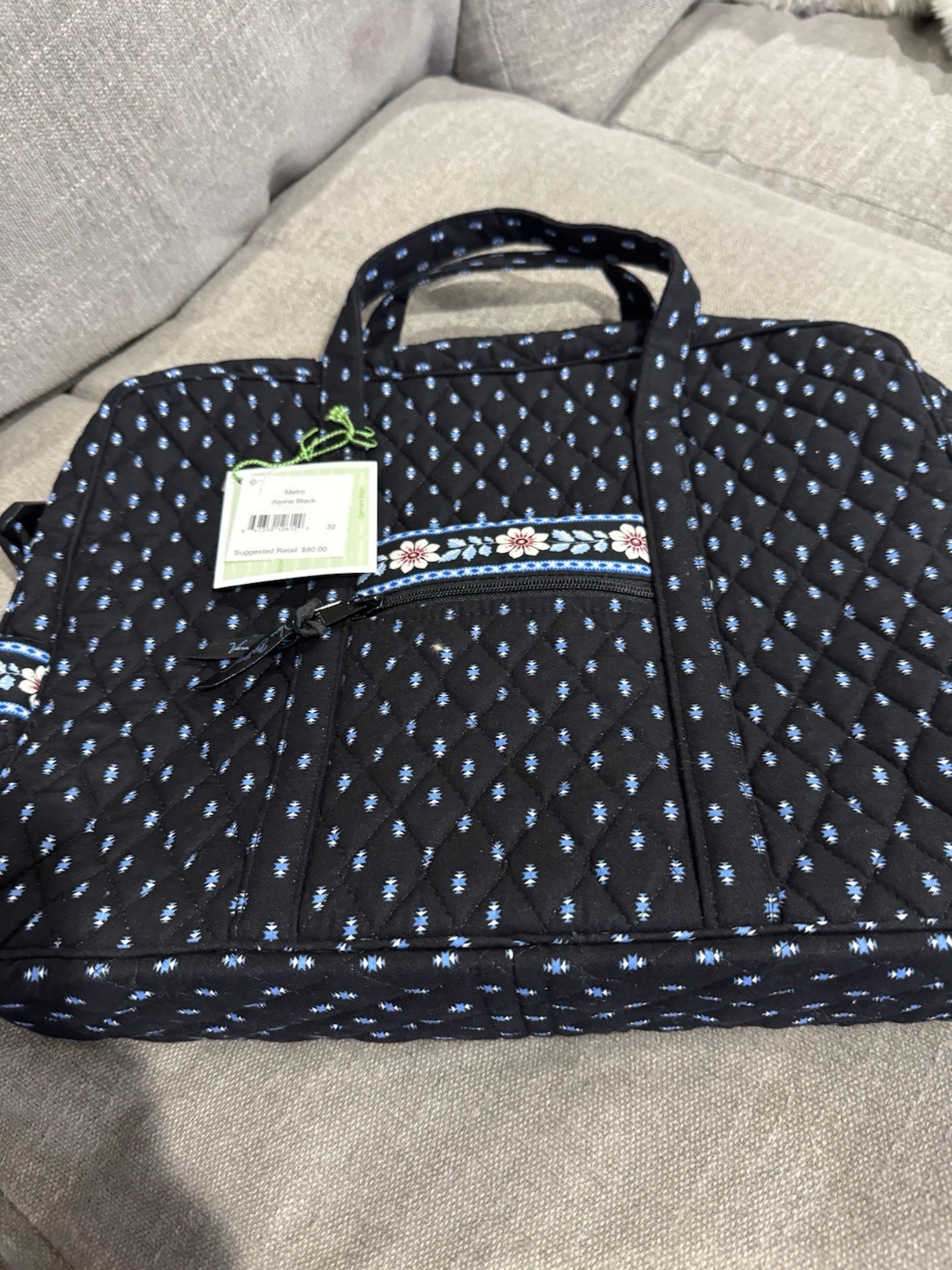 Vera Bradley Metro Alpine Black Tote Bag New
