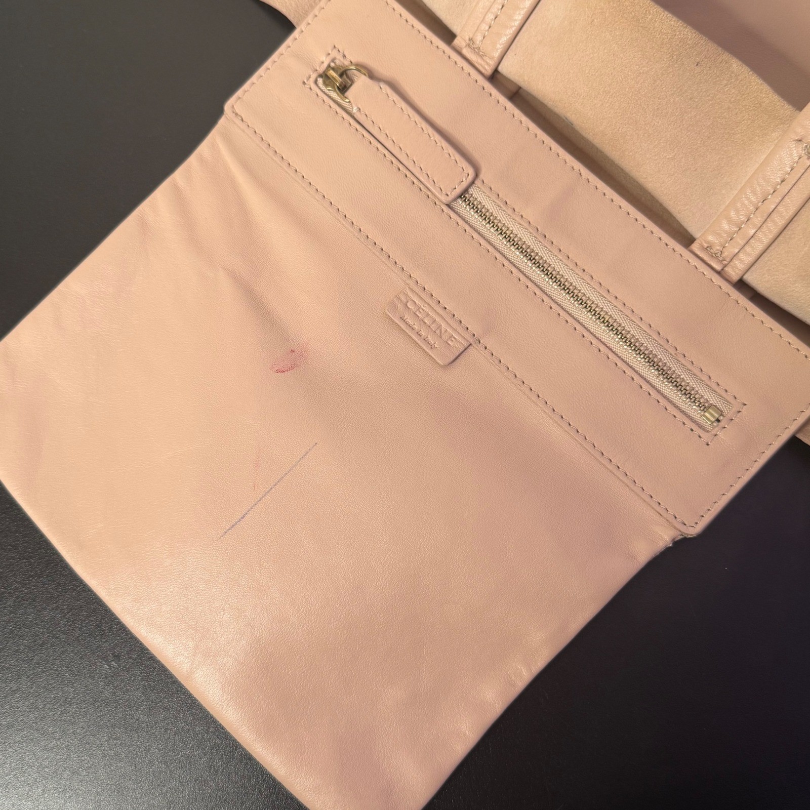 Celine Horizontal Bi Color Cabas Tote Bag Minimalist Quiet Luxury Neutral Purse