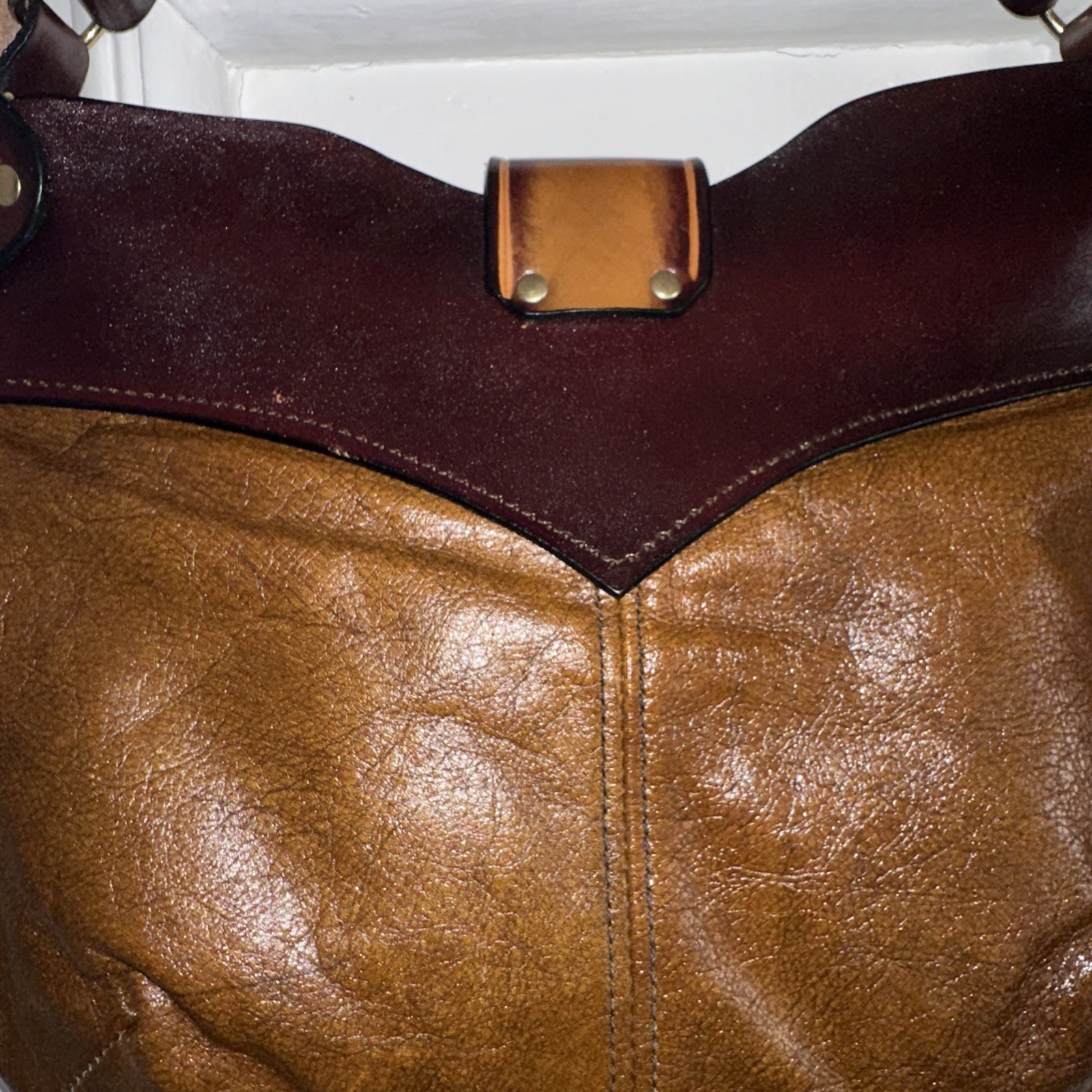 STINE Artisan Hand Crafted/Painted Genuine Leather, Lighthouse Shoulder Purse