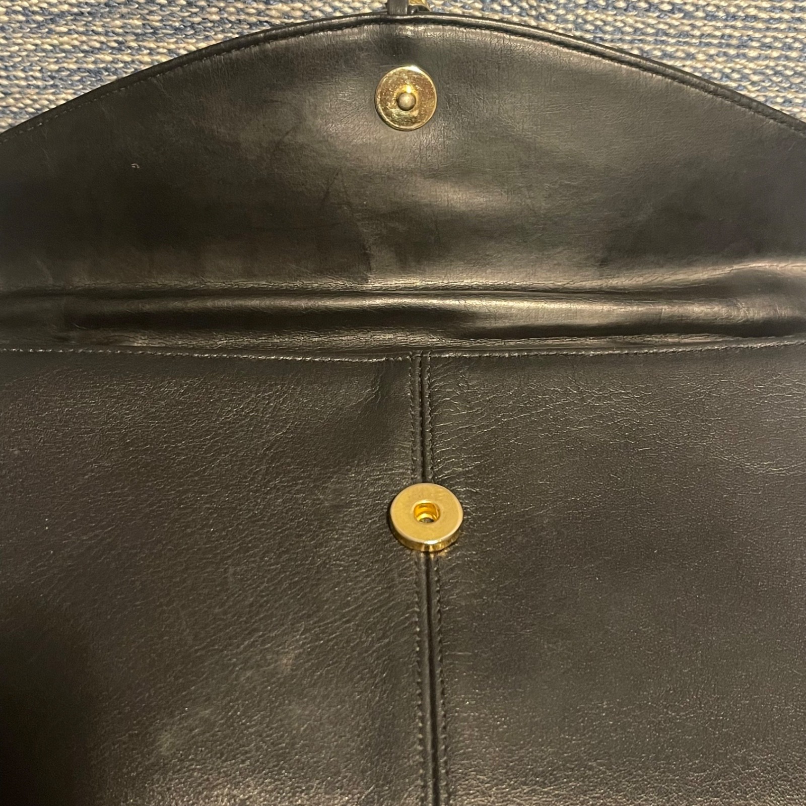 Vintage Amanda Smith Black Genuine Leather Convertible Crossbody Bag Clutch