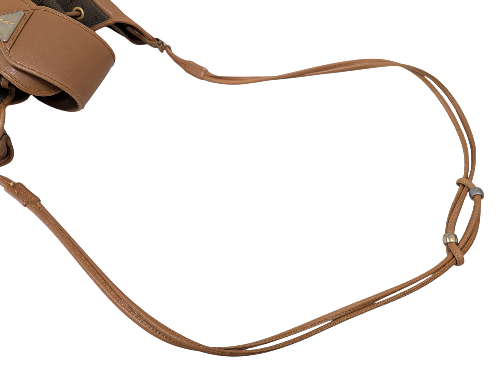 Yves Saint Laurent Shoulder Bag Drawstring PVC YSL Vintage