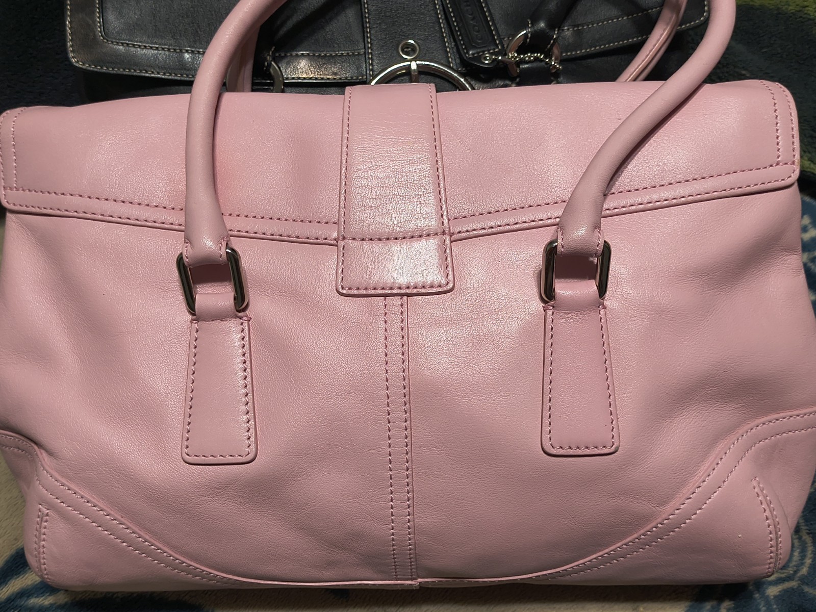Coach Vintage Soho Satchel Buckle Flap Cowhide Leather Bag Barbie Pink