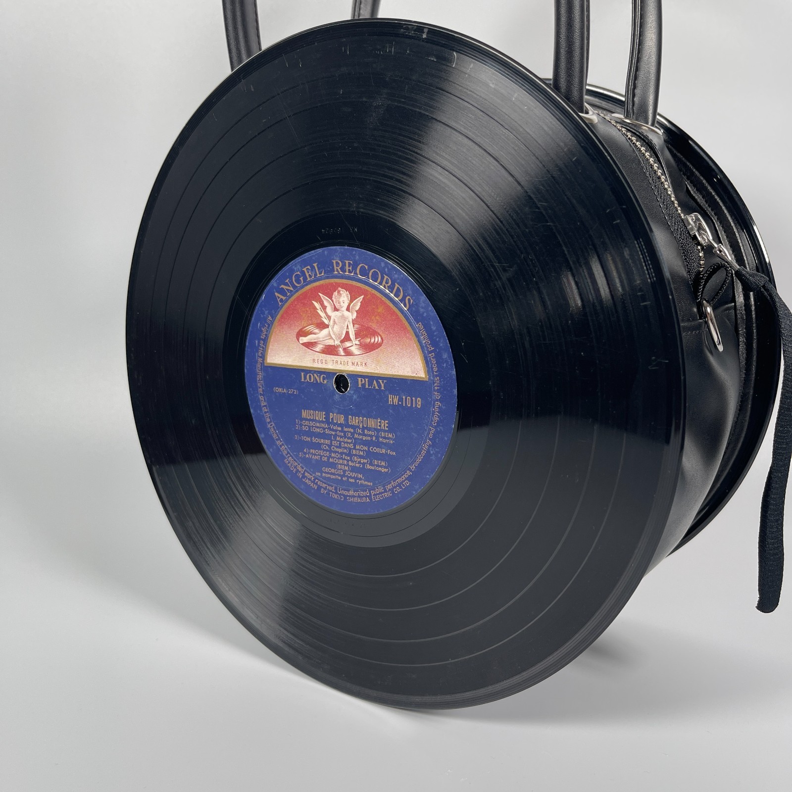 Upcycled 10-Inch Vinyl Record Handbag Spin MID Made in Japan WAXTONE