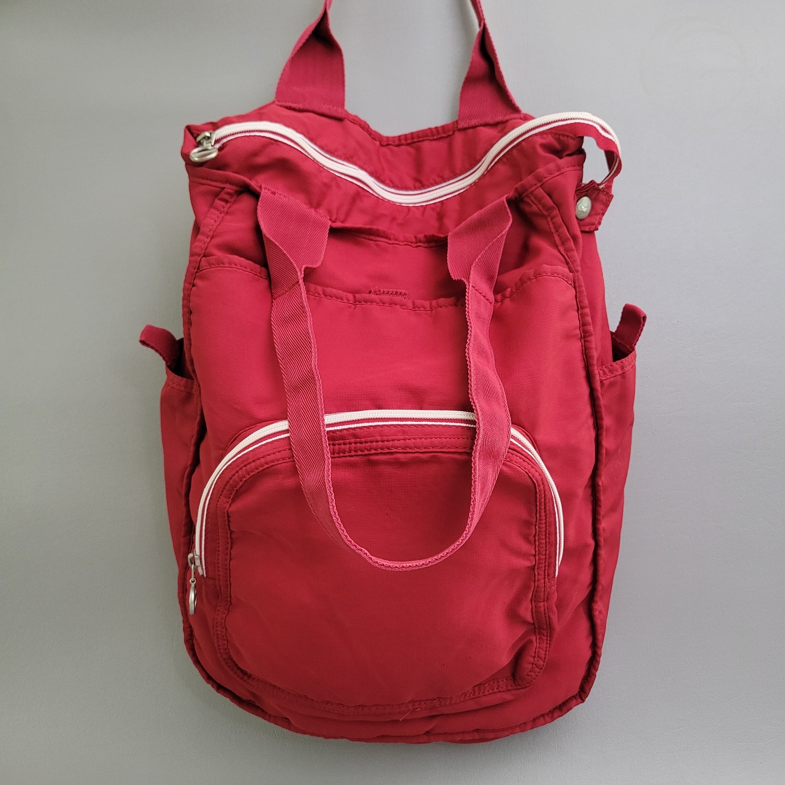 Vintage Nike Tote Bag Gym Handbag Everyday Travel Chili Red Double Handle Y2K