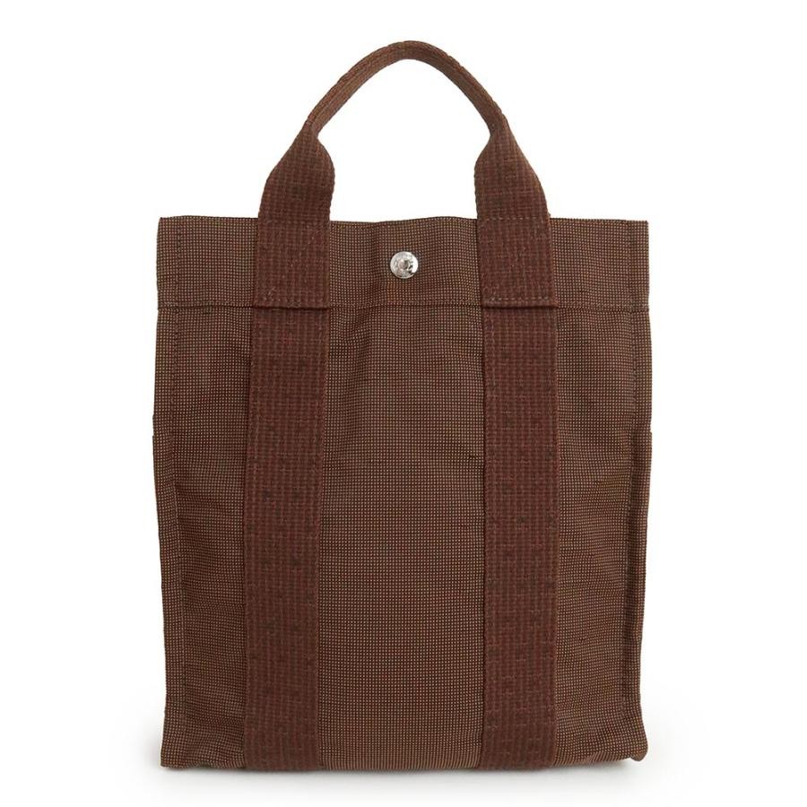 Hermes Backpack Daypack Bag Herline Ad PM Chocolat Brown Canvas W10.2xH11.8in 99