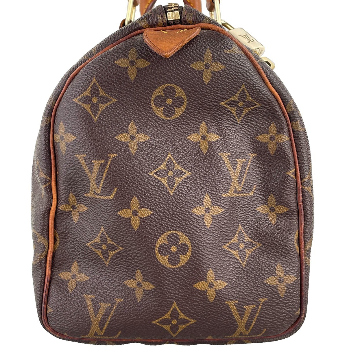 Louis Vuitton Monogram Speedy 25 Leather Fabric Brown Handbag 4515
