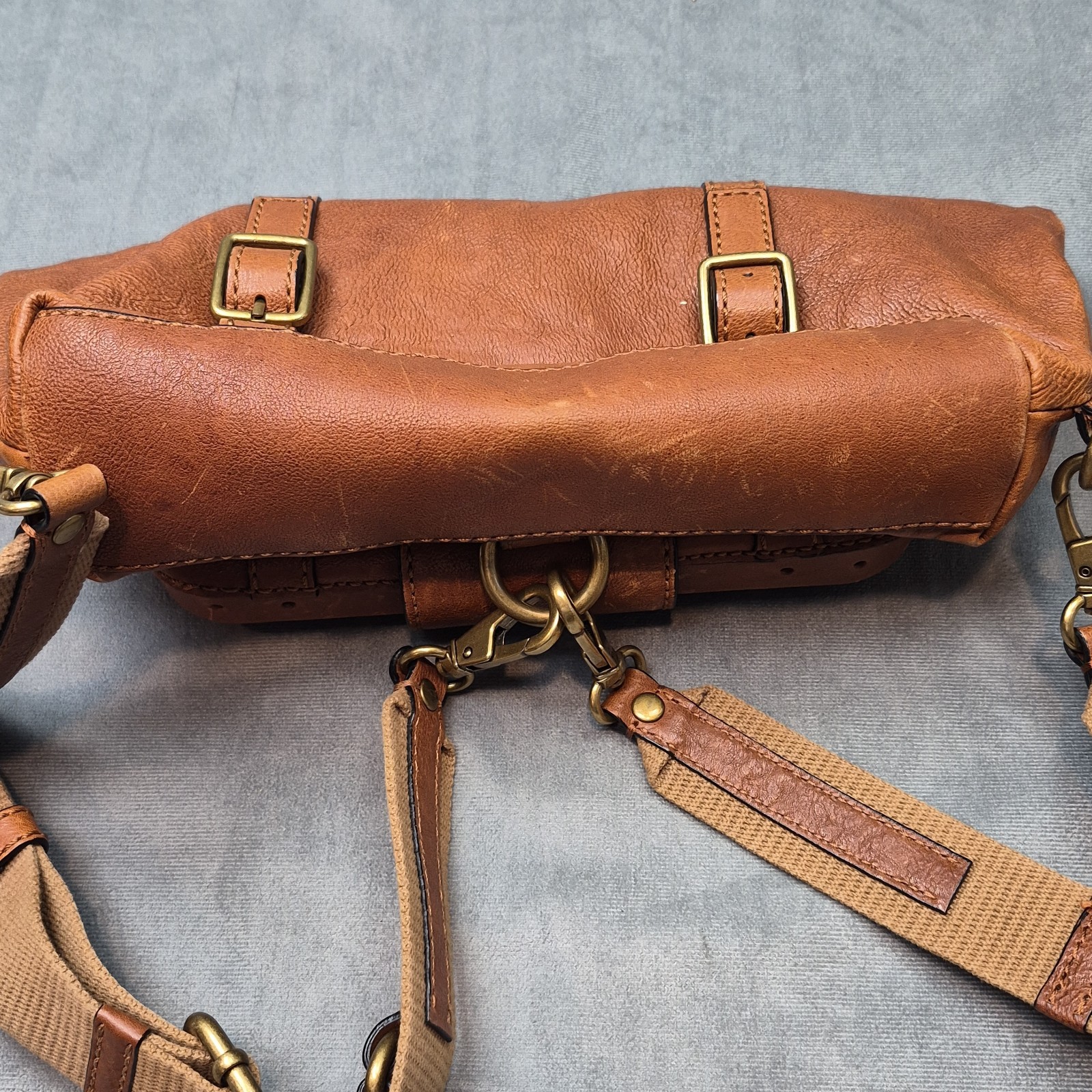Fossil Emilia Pebbled Leather Cognac Boho Festival Minimalist Backpack ZB4927
