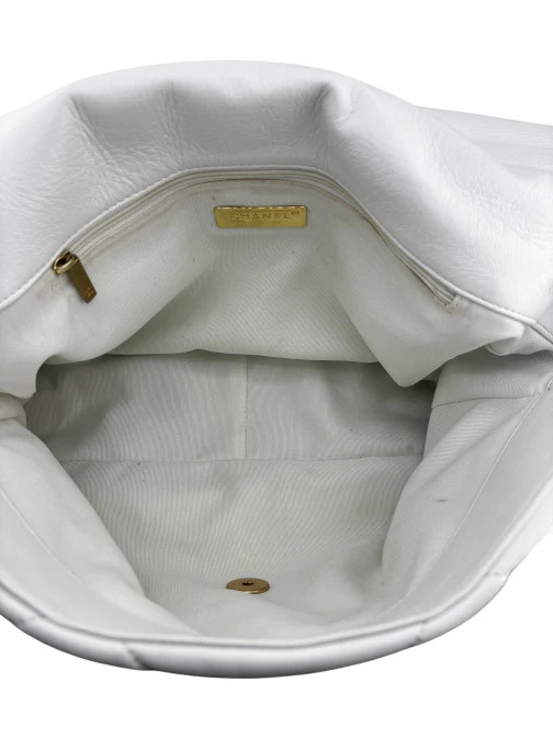 Chanel White Quilted 19 Flap Bag