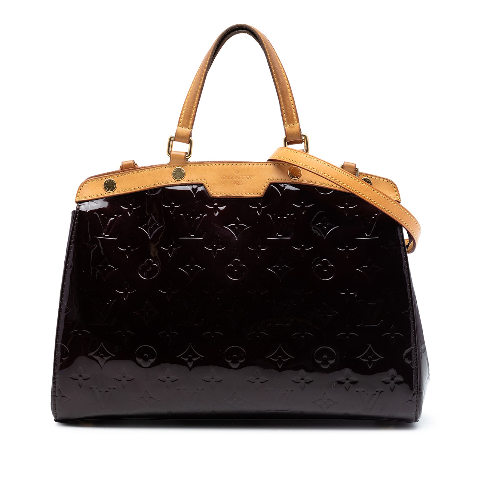 Louis Vuitton Monogram Vernis Brea MM Pre-Loved Satchel Purple