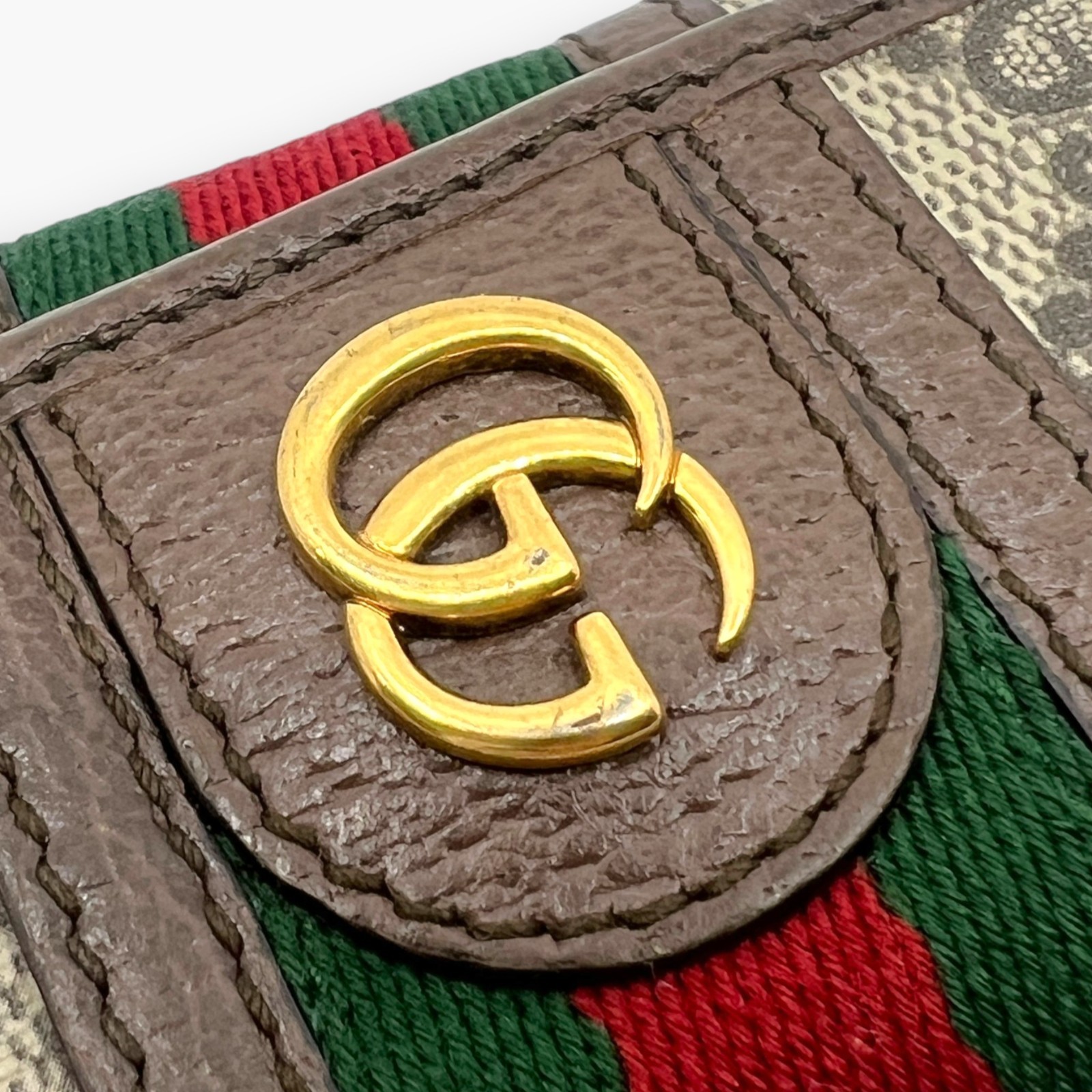 Gucci Ophidia GG Supreme Web Stripe 6-Key Case with Dust Bag