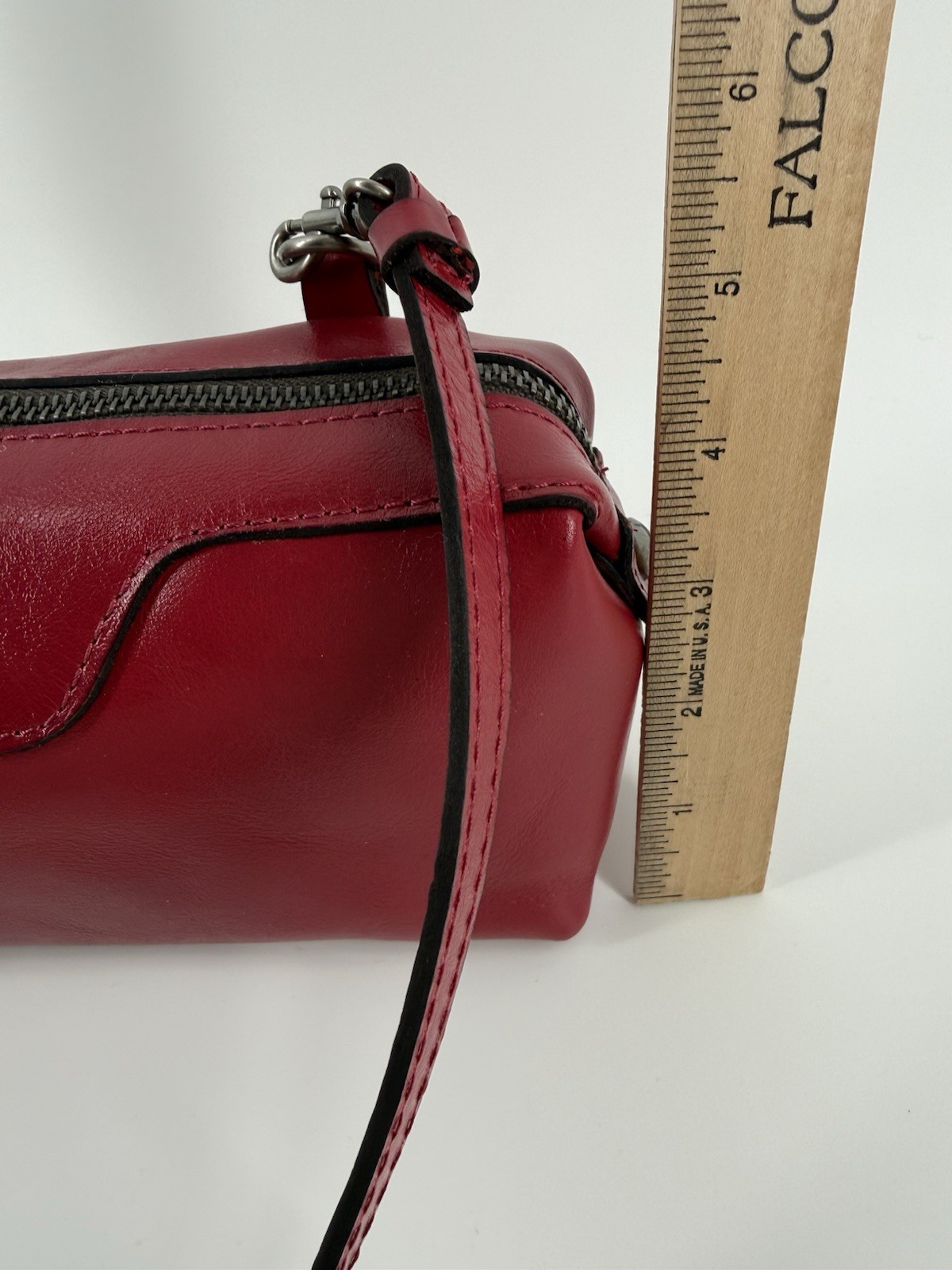 Patricia Nash Joliet Cranberry Leather Crossbody Convertible Clutch Pouch NWT