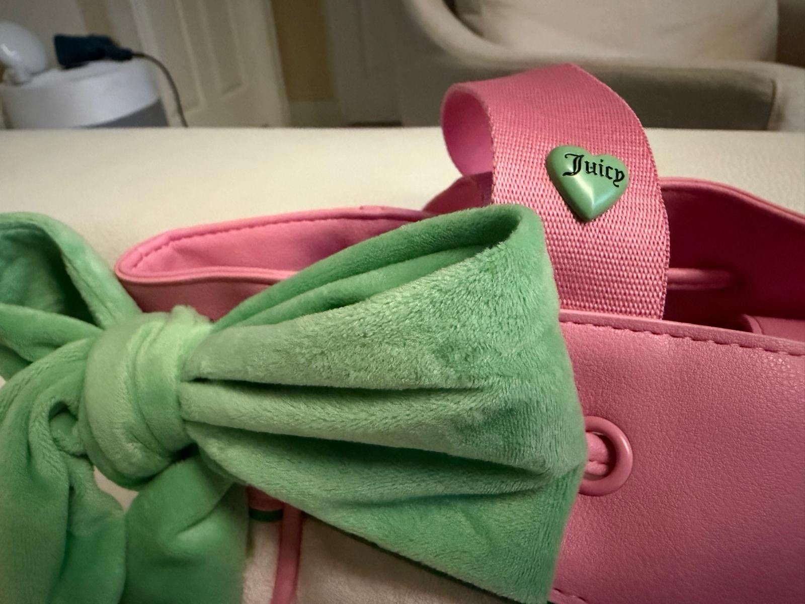 Juicy Couture Tote Bag Strawberry Bow Embroidered Coin Purse Pink Daydreamer