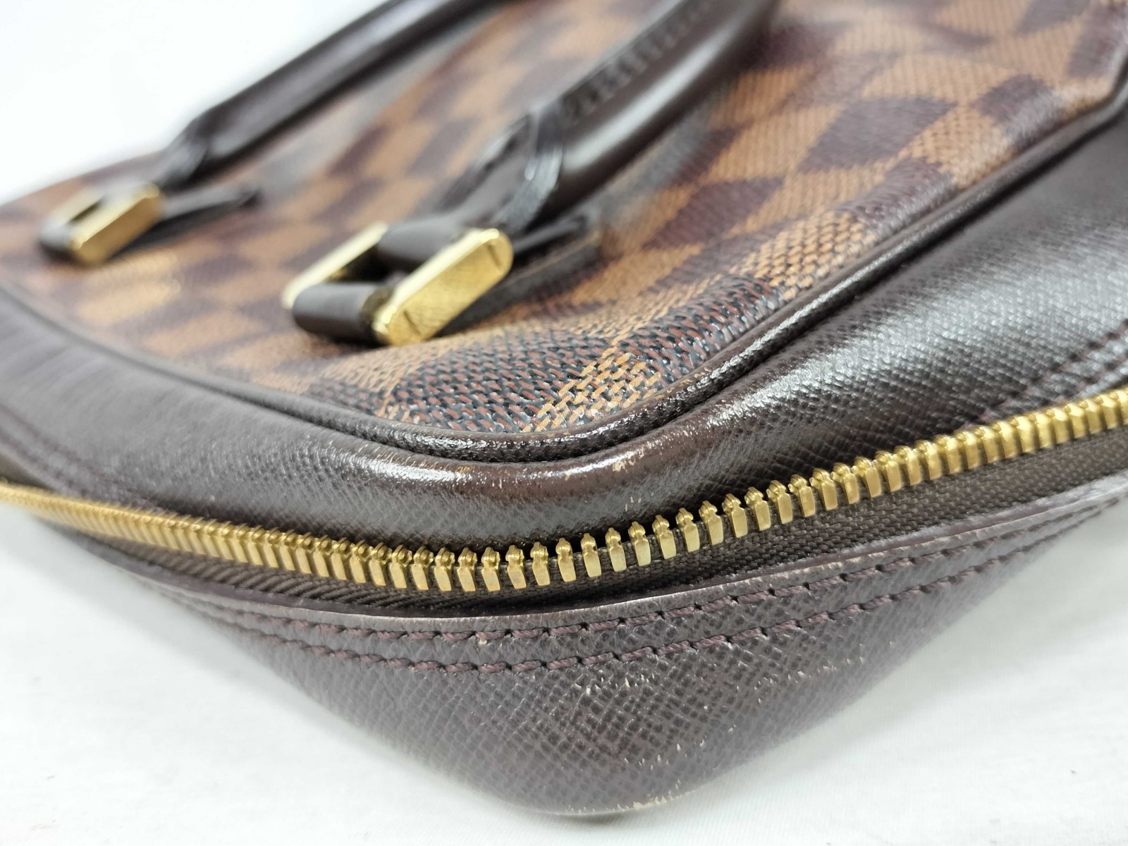 LOUIS VUITTON Damier Ebene Brera Hand Bag N51150 Authentic
