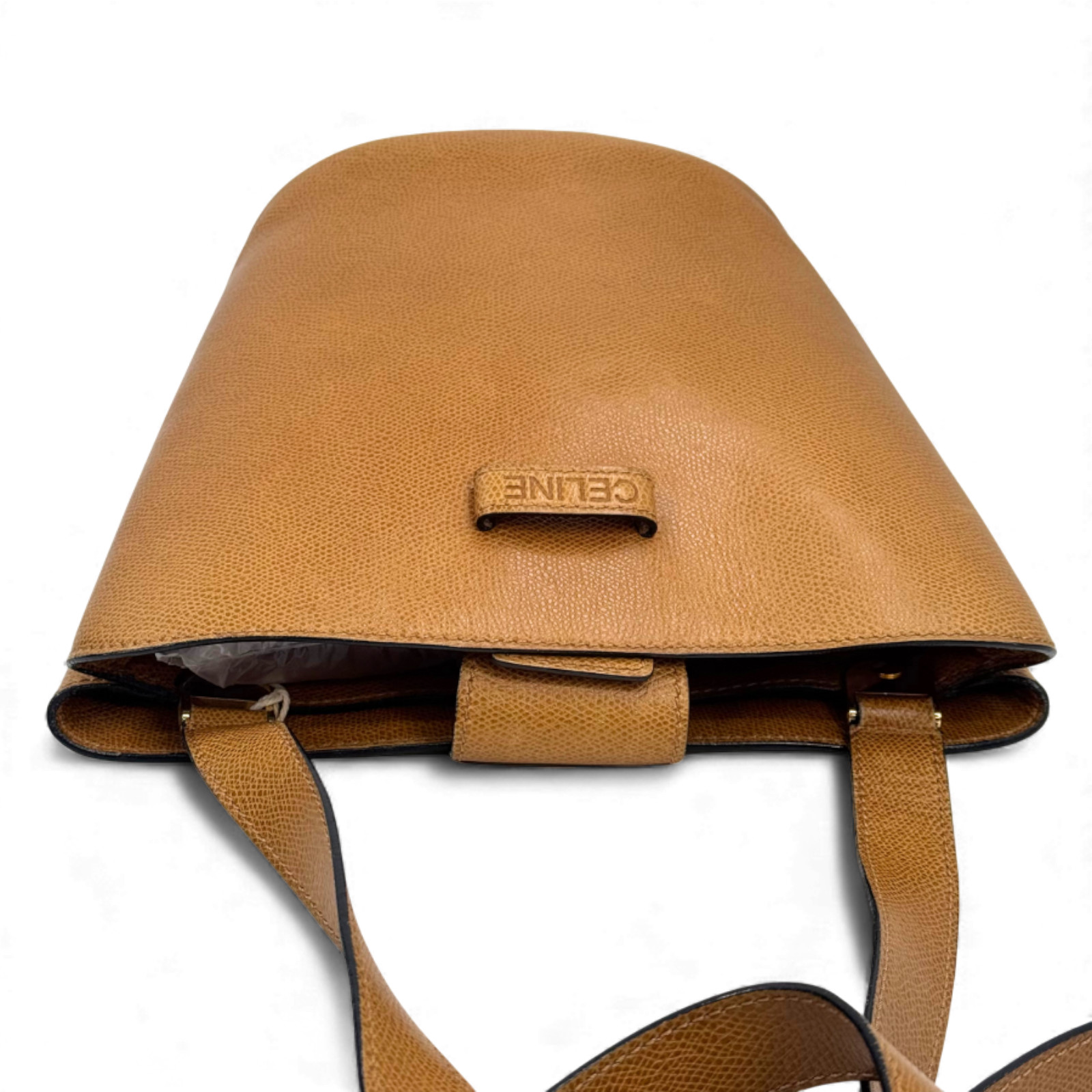 Auth CELINE Ladies Caramel Leather Made in Italy Shoulder Bag SJX848
