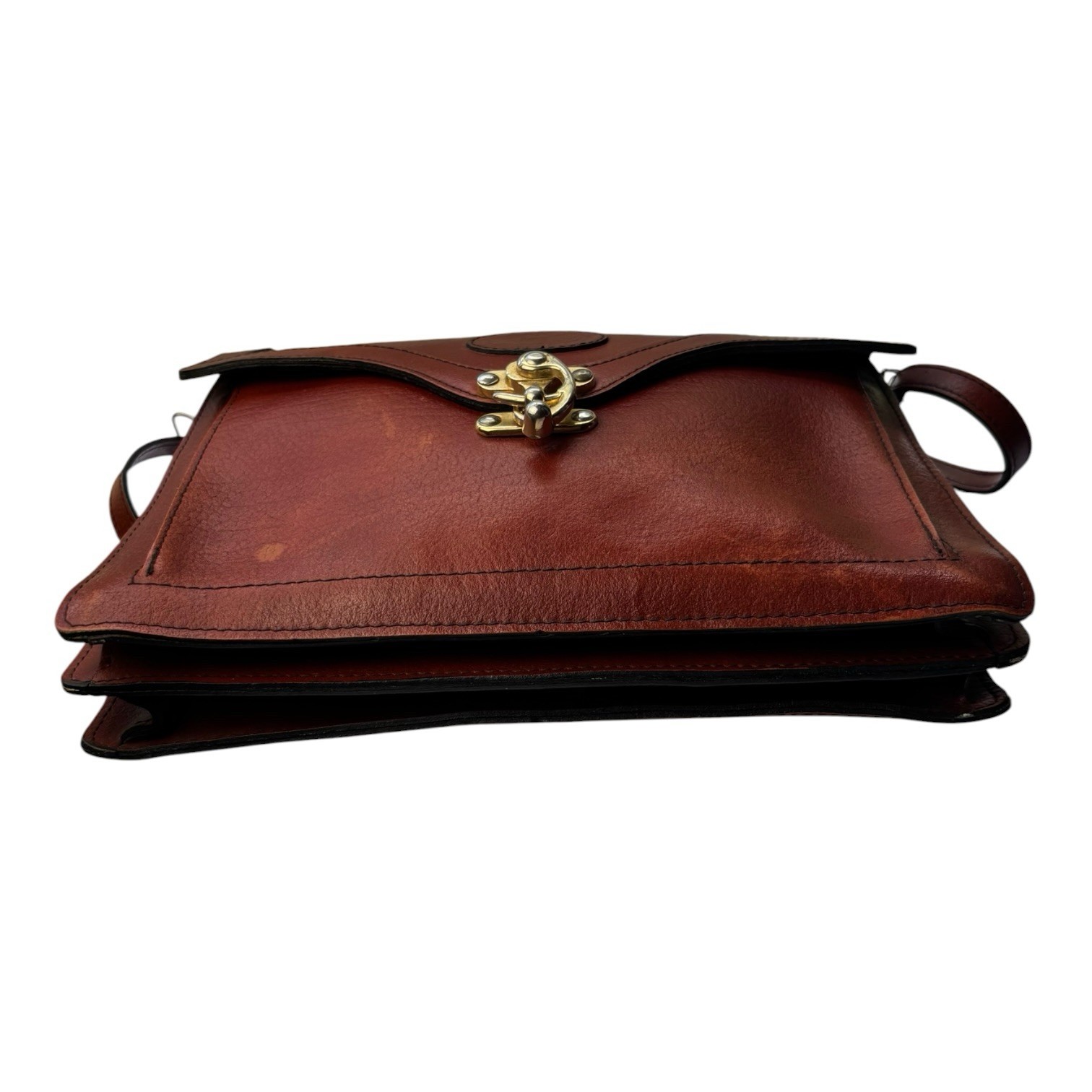 Vintage Oroton Australia Brown Leather Satchel Crossbody Shoulder Bag Top Handle