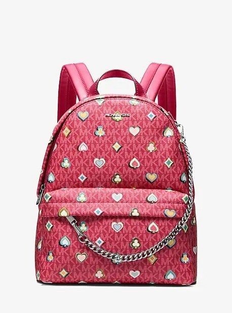Michael Kors Slater Medium Chain Backpack MK Dark Raspberry Multi