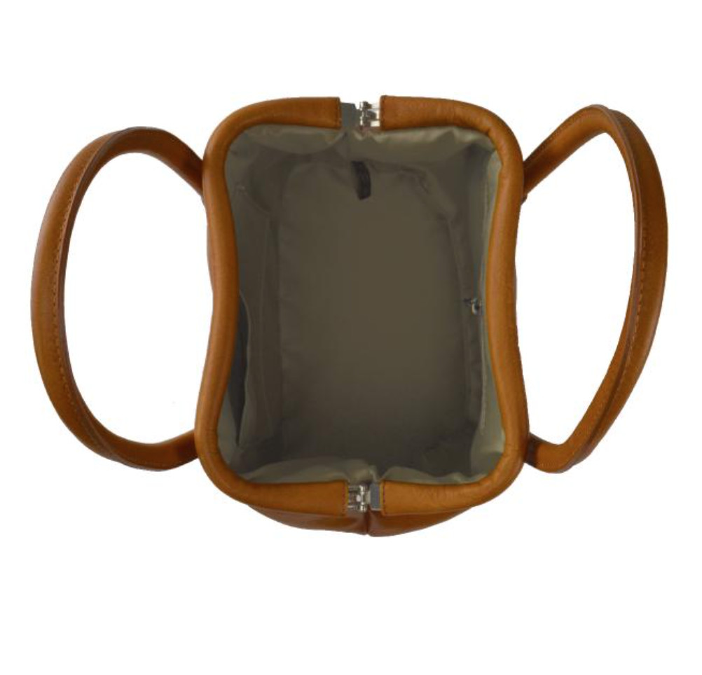 NWT PRATESI FIRENZE MADE IN ITALY LEATHER BOCCACCIO SATCHEL BAG COGNAC