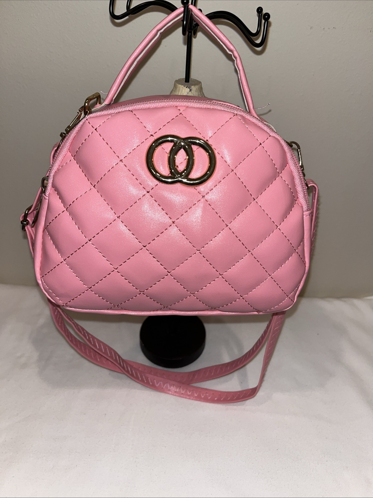 Girl’s Waffle Stiched Pink Purse 6” x 8”