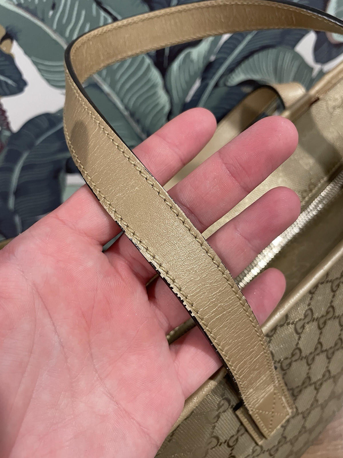 Gucci GG Gold Imprime Supreme Canvas/Leather Tote Bag