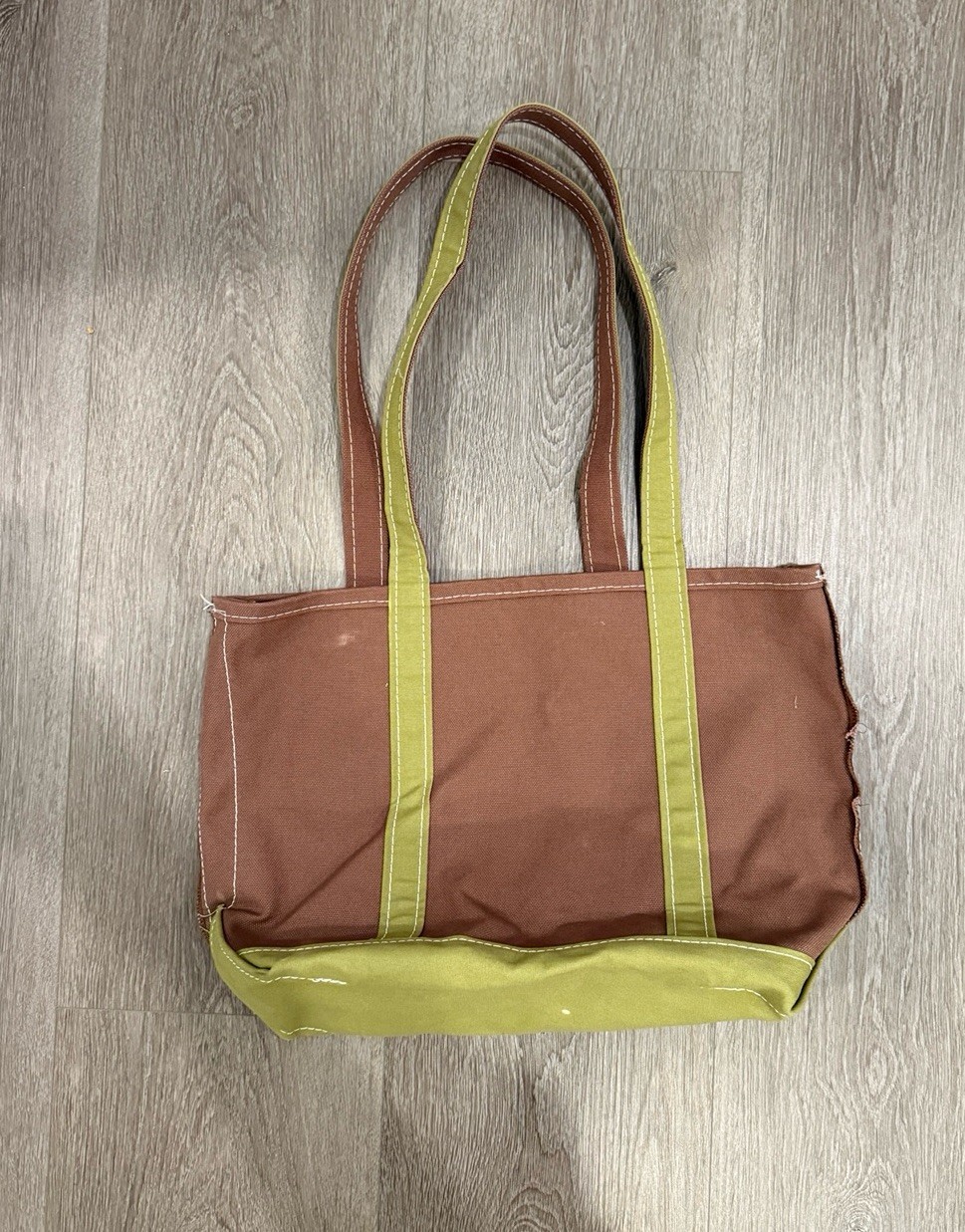 Vintage L.L. Bean Boat and Tote® Open-Top | Brown & Olive Green | Made in USA