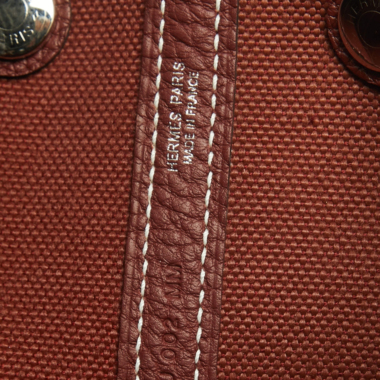 Hermes Garden Party 30 Rouge H Militaire Toile and Negonda Leather Tote