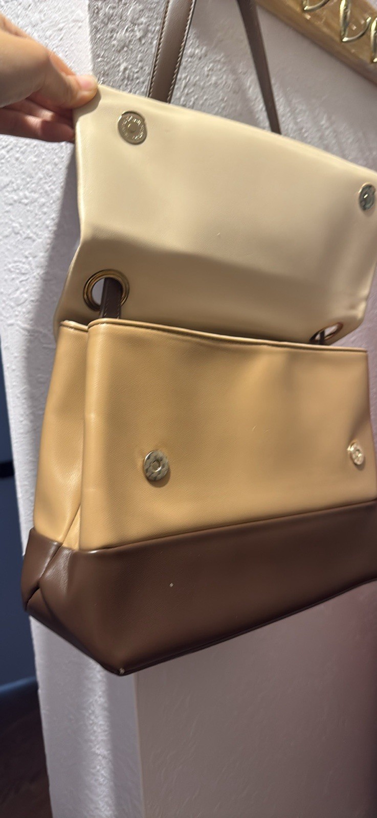 Faux leather shoulder bag