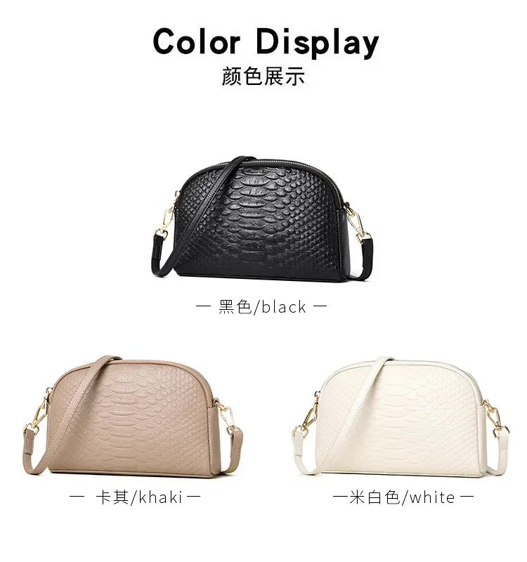 Luxury Crocodile Pattern Leather Crossbody Bag Women Cowhide Messenger Tote Hand