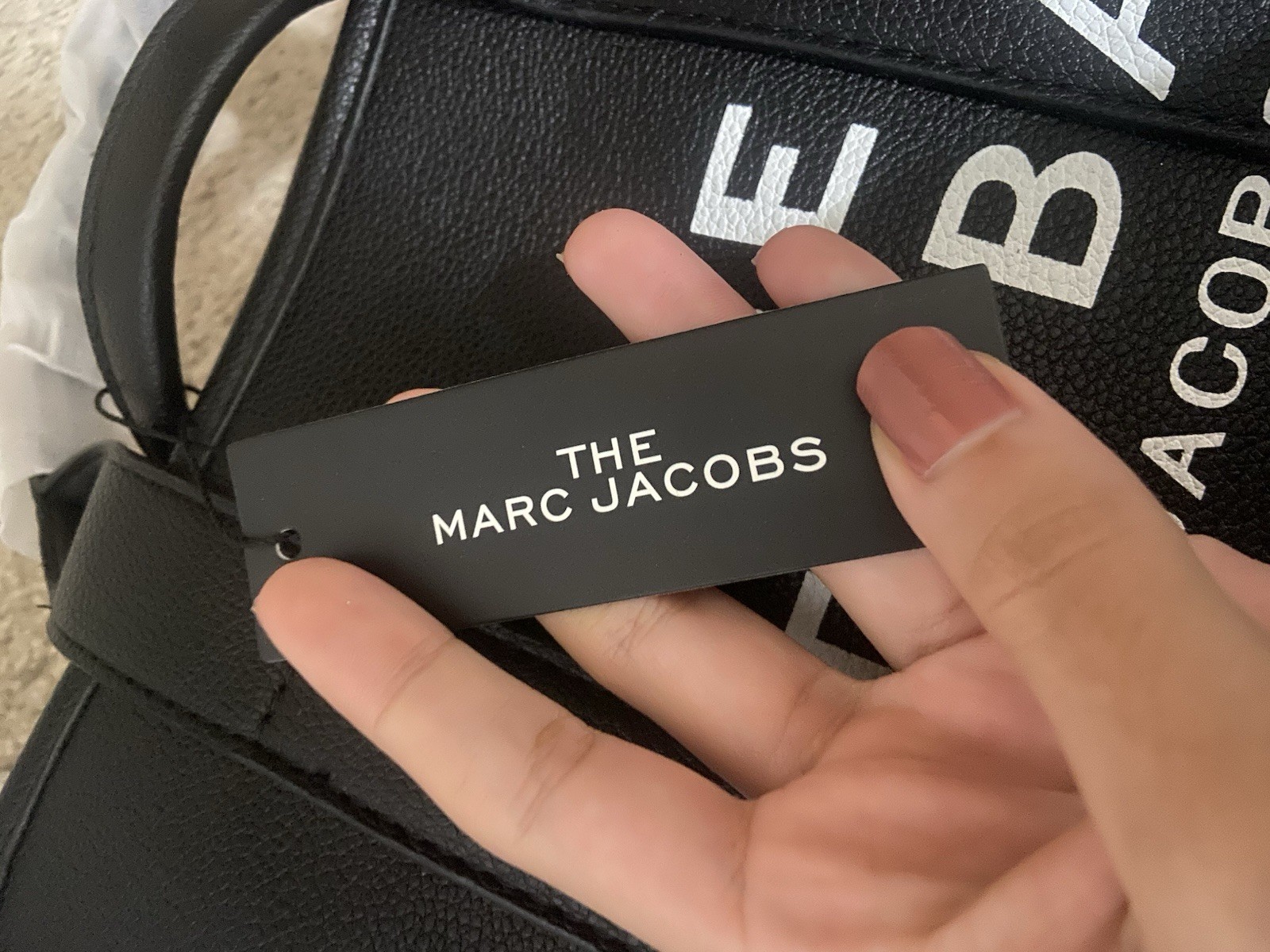 Marc Jacobs The Tote Bag Black S/M Zip Tote w/ Detachable Strap Gold HW