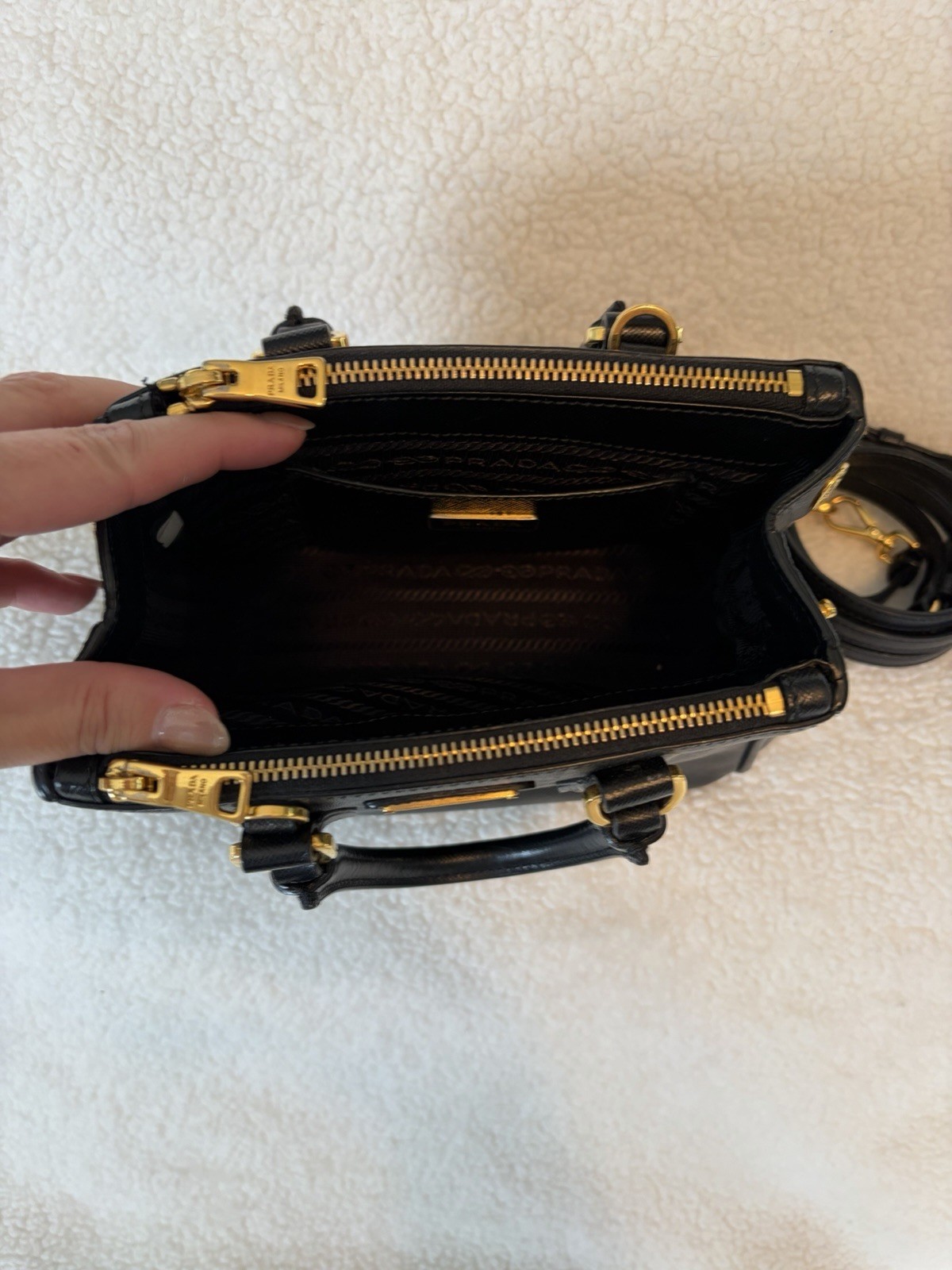 PRADA Galleria Micro Saffiano Leather Black Bag