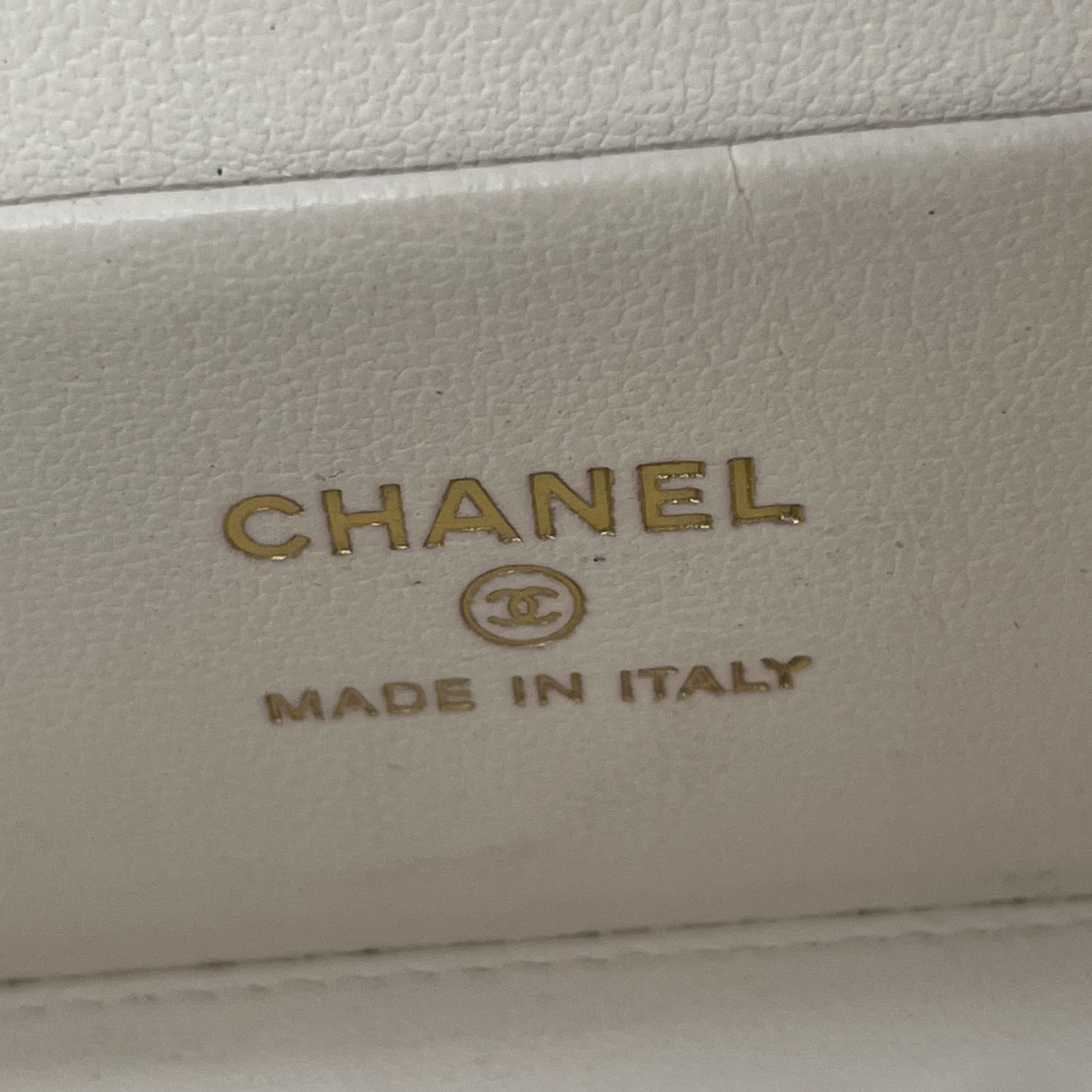 Chanel 23P Vanity Case White Leather Gold Hardware Ball Chain Bag[Duties Paid]