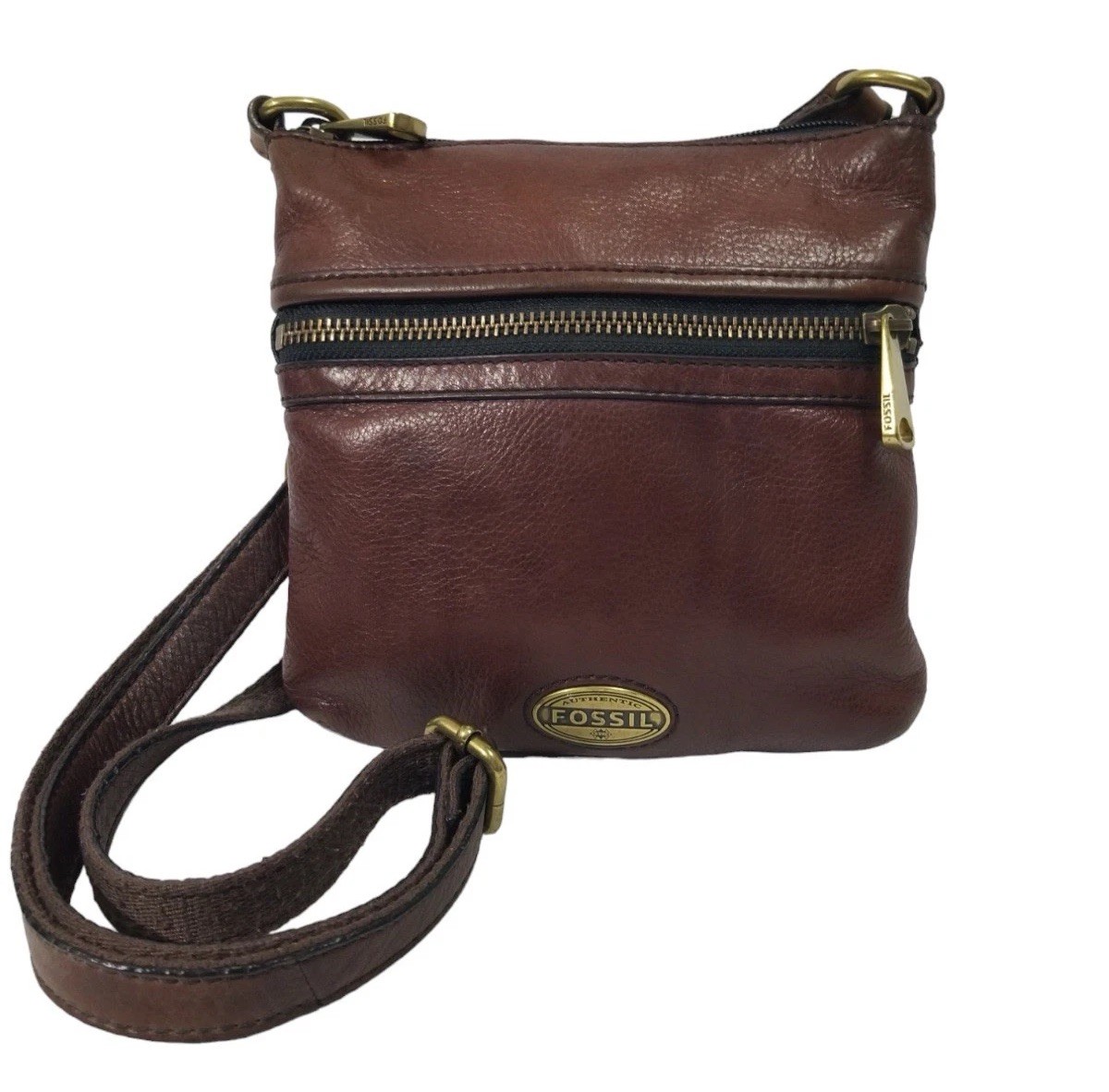 Fossil Explorer Crossbody Bag & Wallet – Vintage Leather Brown Women’s Set