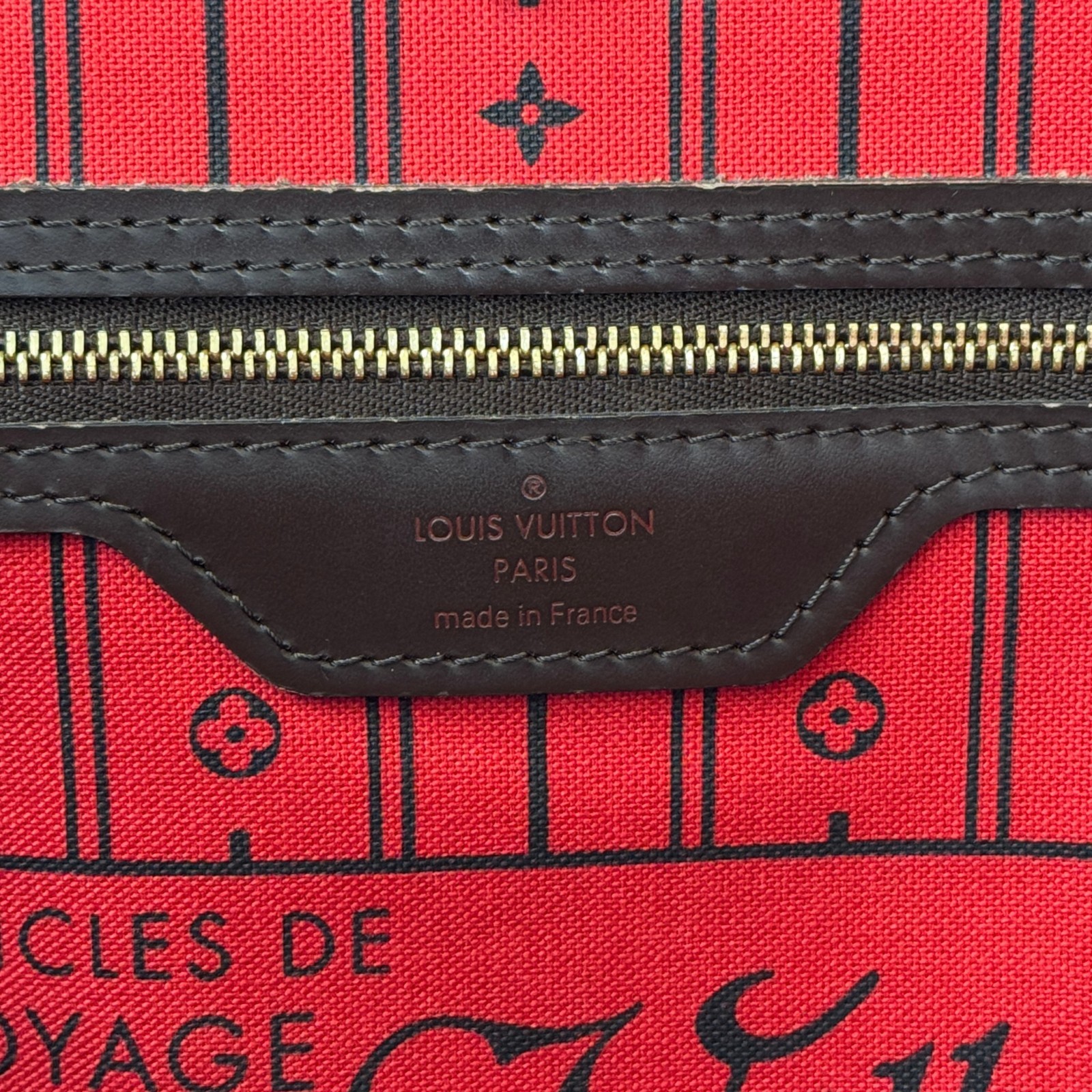 LOUIS VUITTON Neverfull MM Damier Ebene Brown Canvas Shoulder Tote Bag N51105