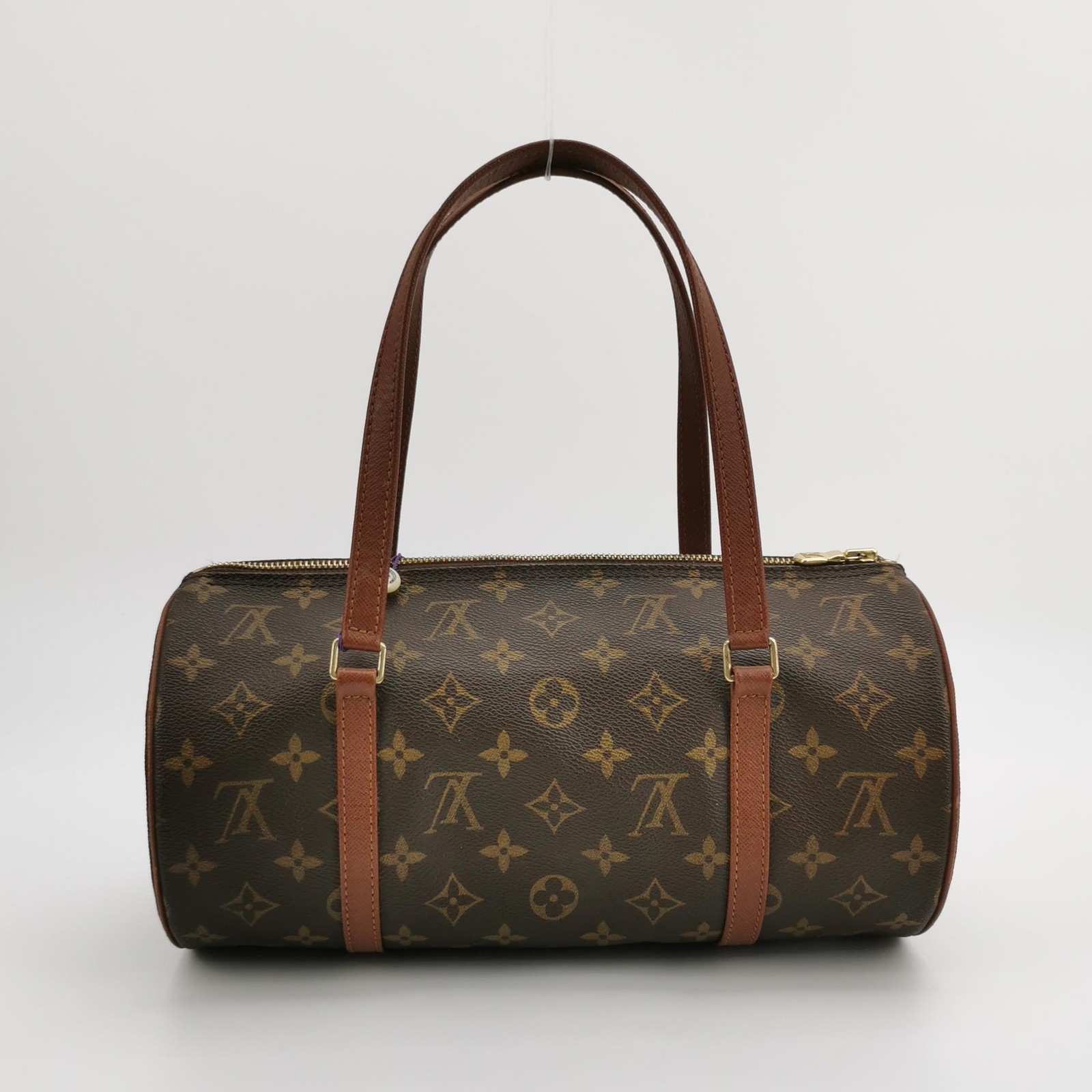 Louis Vuitton Monogram Large Brown Cowhide Papillon Hand Carry Bag US Ship