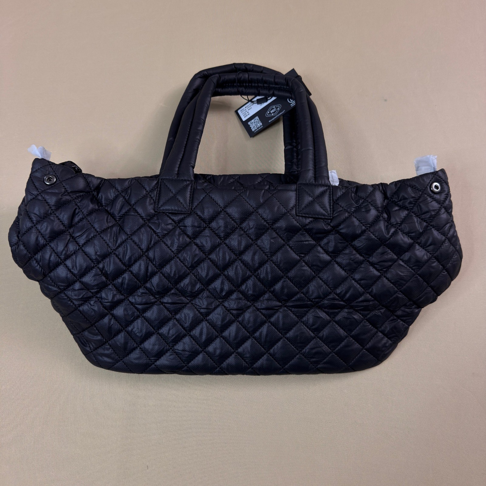MZ Wallace Metro City Tote Women M Black Quilted Nylon NWT Travel Bag